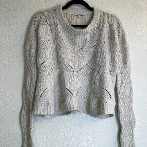 Madewell Alpaca Blend crewNeck Crop Lightweight Knit Pullover Sweater Size Small